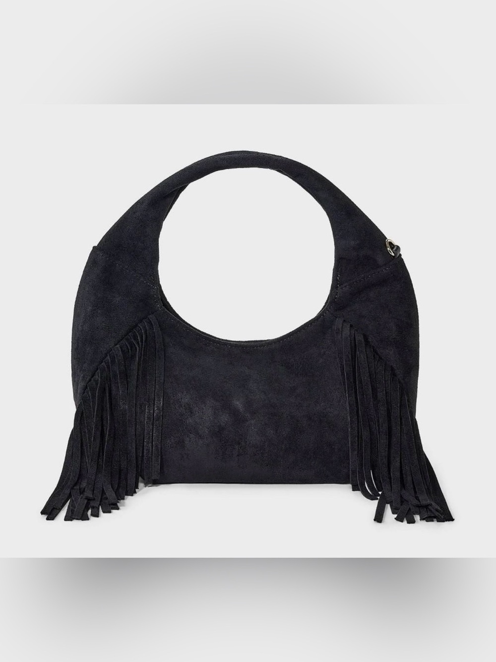 Soft Fringe Crescent Handbag - Universal Thread Black New with Tag